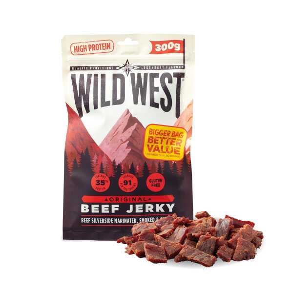 Wild West Beef Jerky Original Jerky Protein Fitness Snack 300g XXL Pack