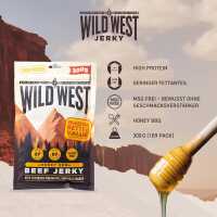 Wild West Beef Jerky Honey BBQ Jerk Protein Snack 300gTrockenfleisch